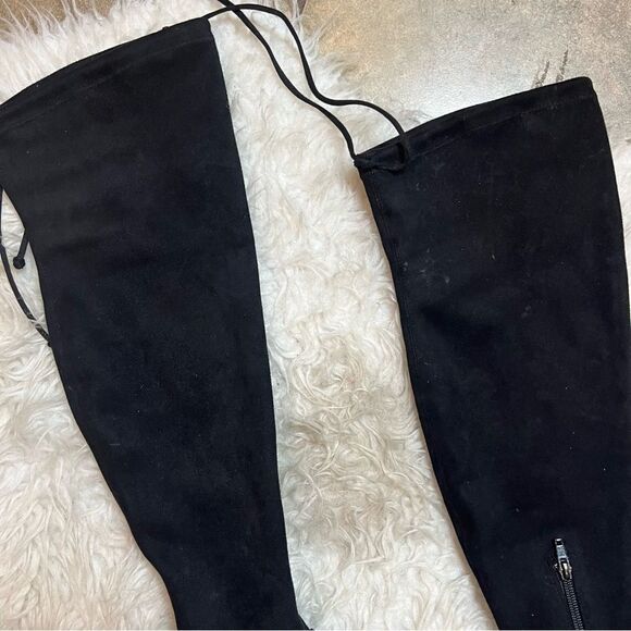 Gianni Bini Stretch Knee High Black fall & winter suede style Boots 6.5 - Picture 15 of 16